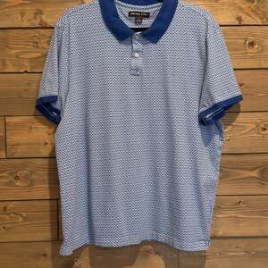 Michael Kors Men's Greenwich MK Signature Logo Print Cotton Polo Shirt XL